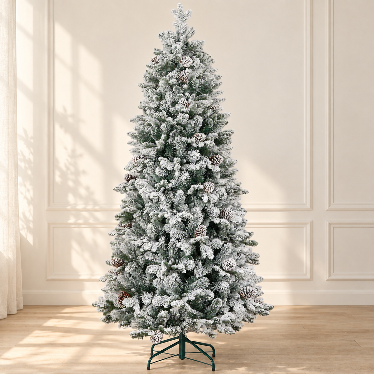 Sapins de Noël enneigés
