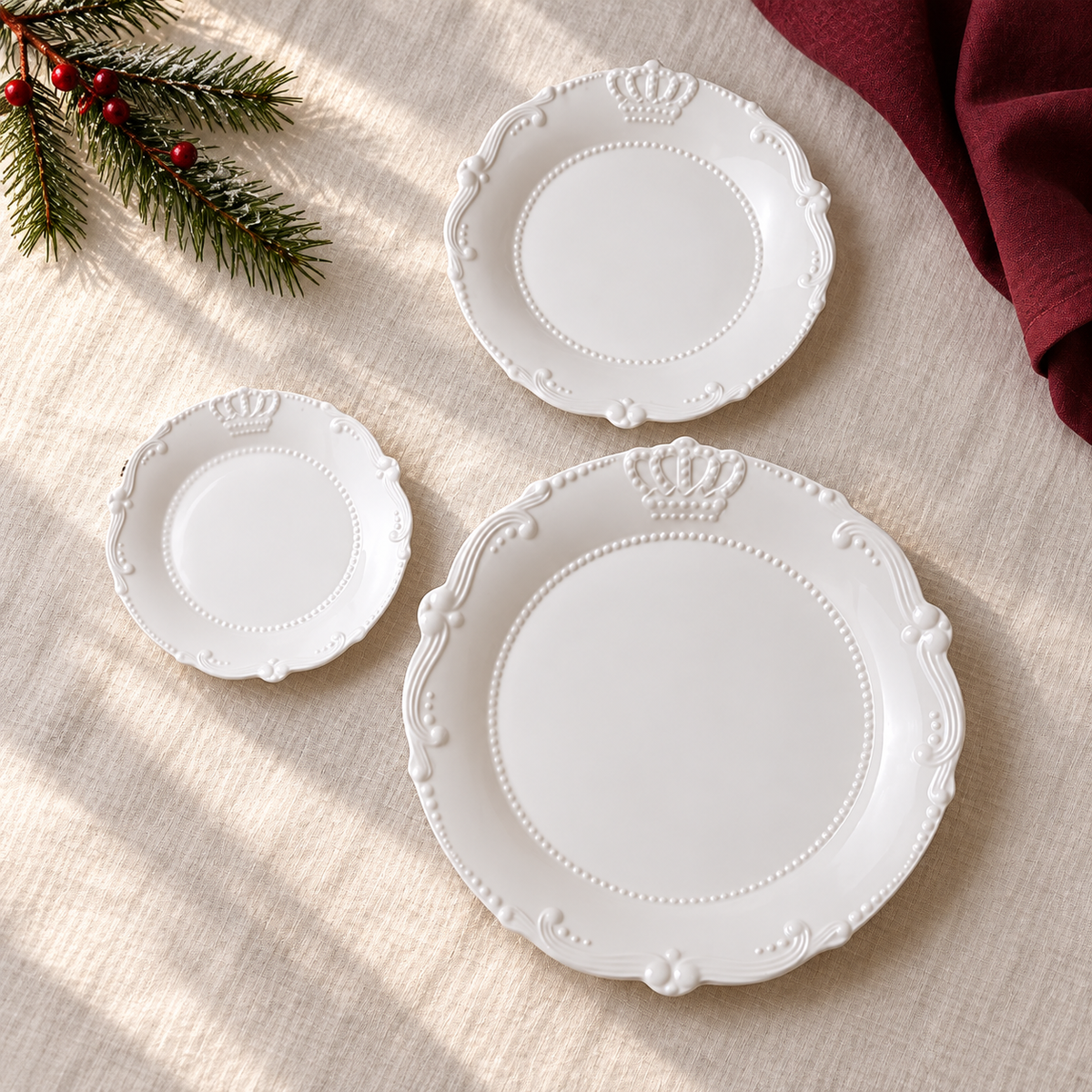 Assiettes et plats de Noël