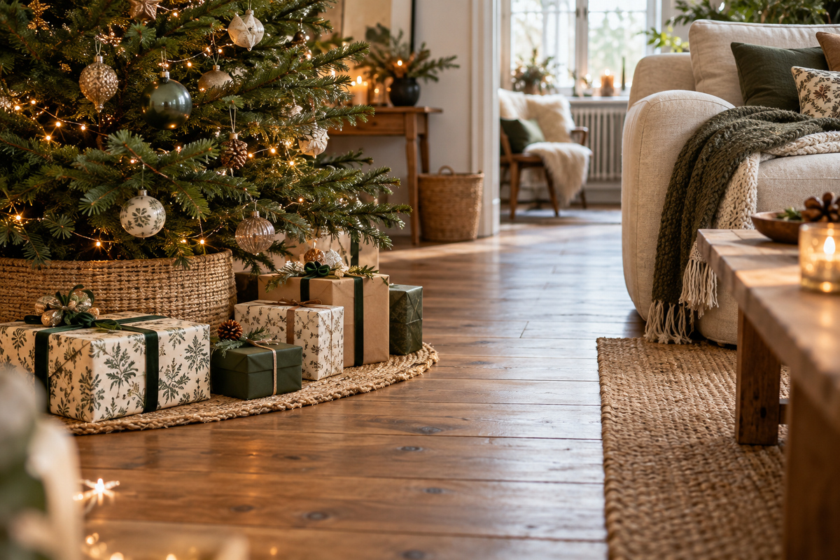 Décorer le bas du sapin sans encombrer le salon