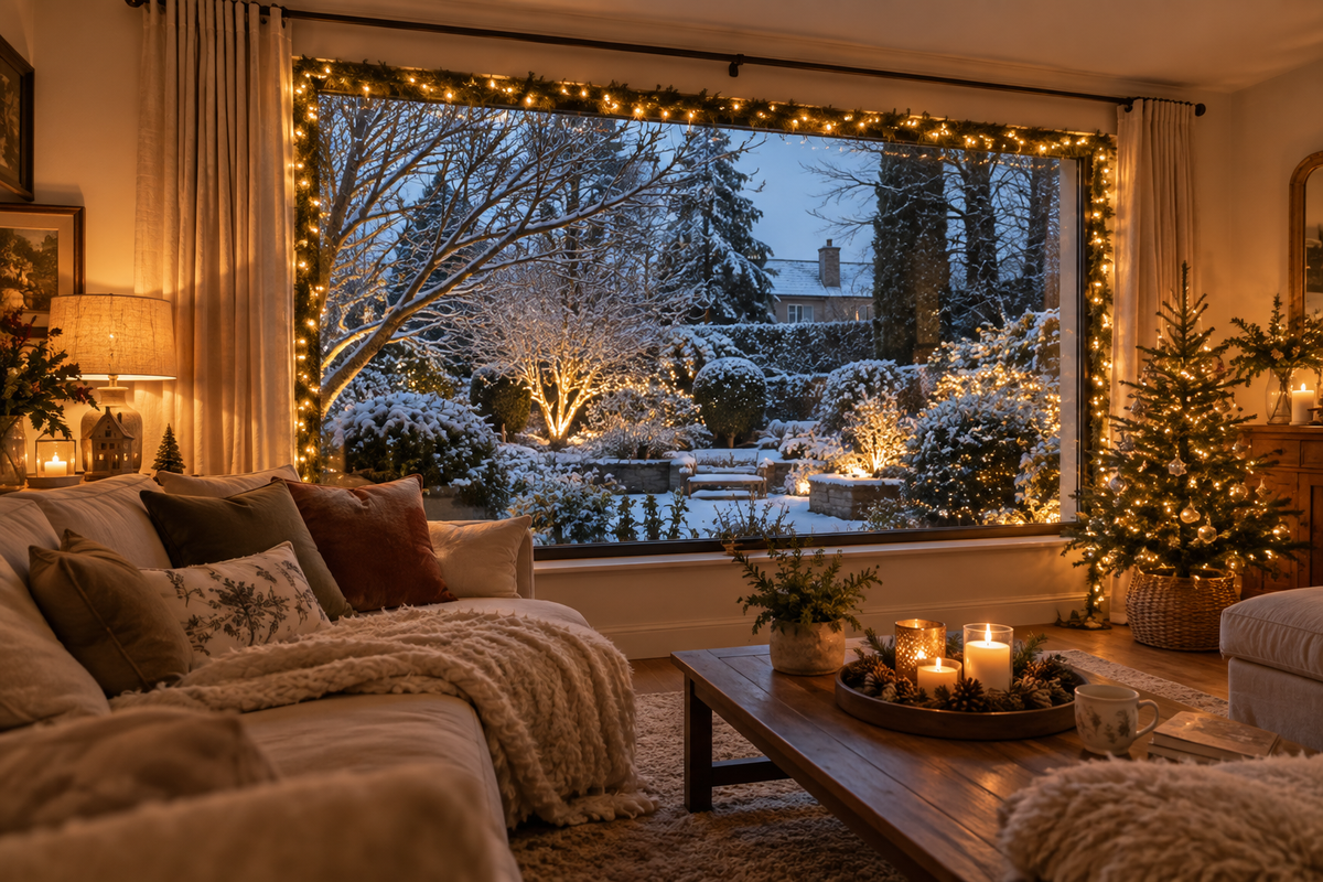 Décorer une fenêtre de Noël sans masquer toute la vue