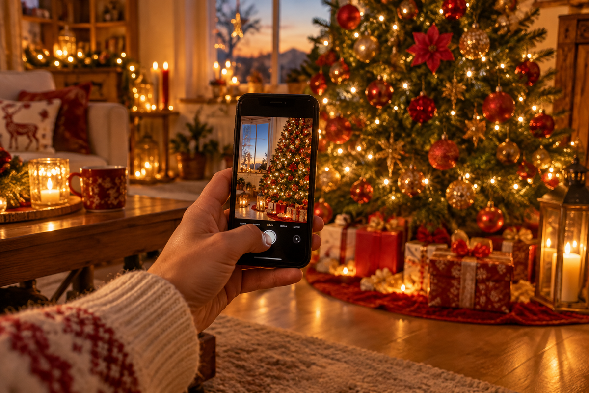 Photographier son sapin de Noël avec un téléphone