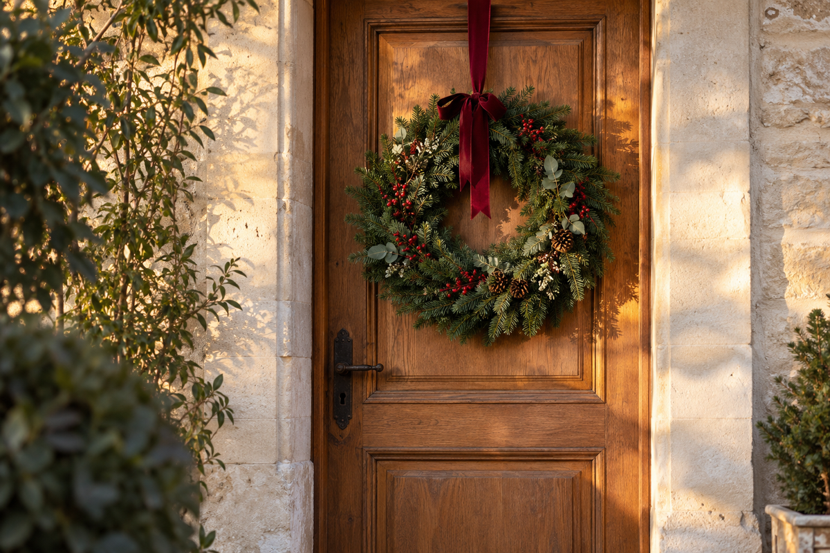Couronne de Noël dans la maison