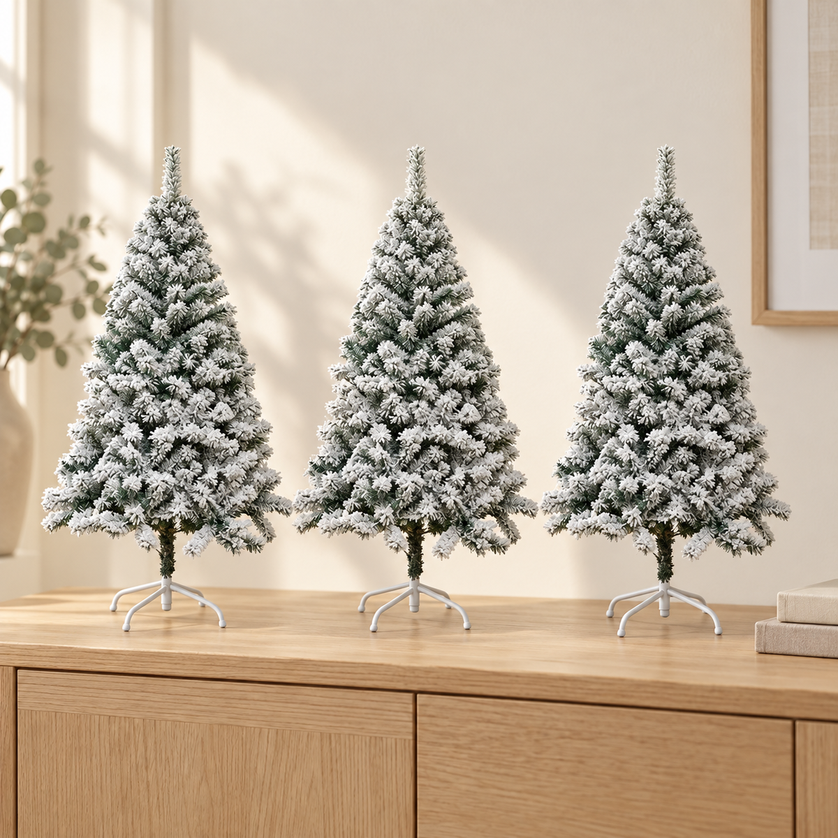 Petite Forêt Blanche : 3 petits sapins / 45 cm, photographie de Noël