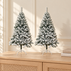 Petite Forêt Blanche : 2 petits sapins / 45 cm, photographie de Noël