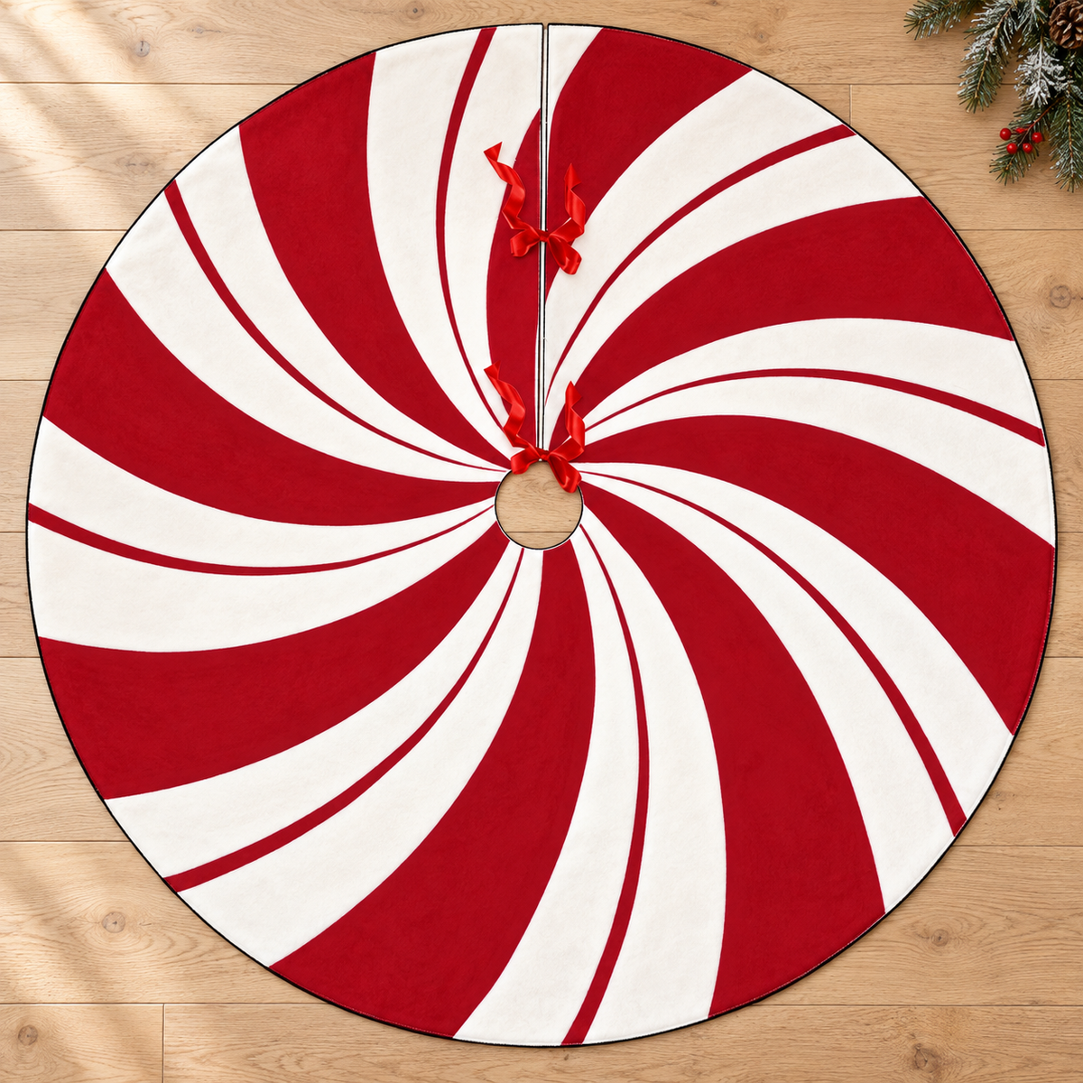 Tourbillon de Noël : Tourbillon rouge et blanc / 122 cm, photographie de Noël